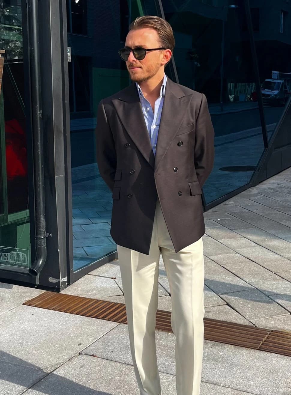 Brown Cream Navy Combination