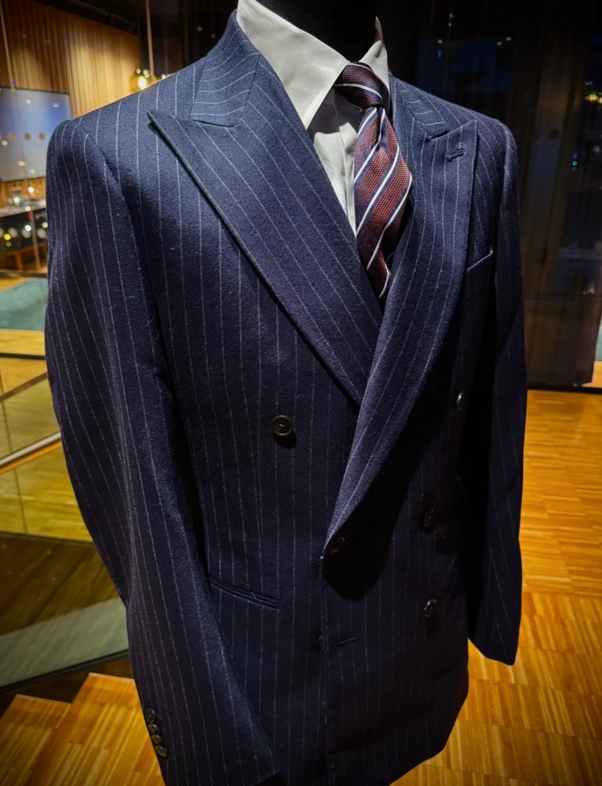 Navy Pinstripe
